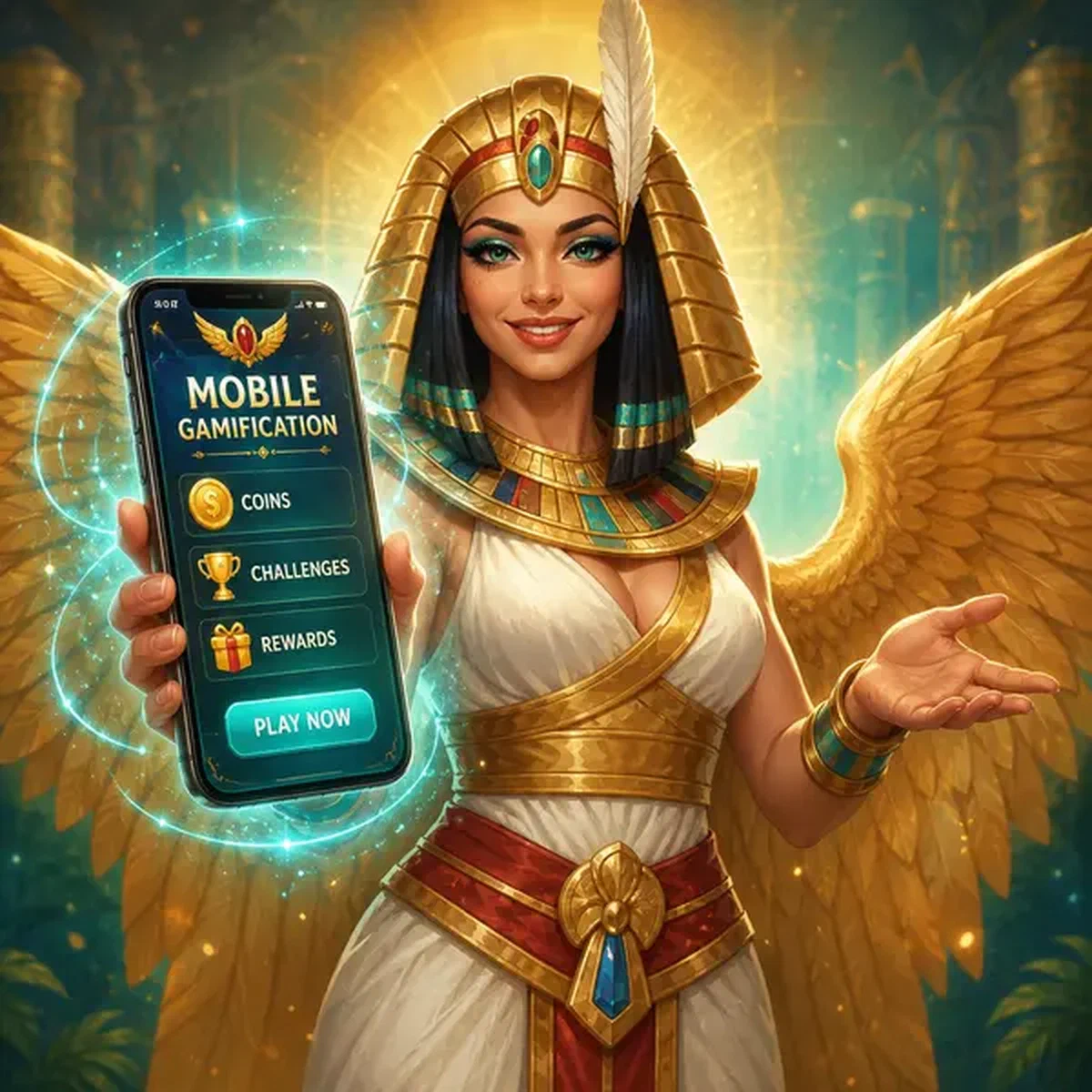 Queen of Feasts presenteert mobiele app-beloningen bij Mobile gamification access portal