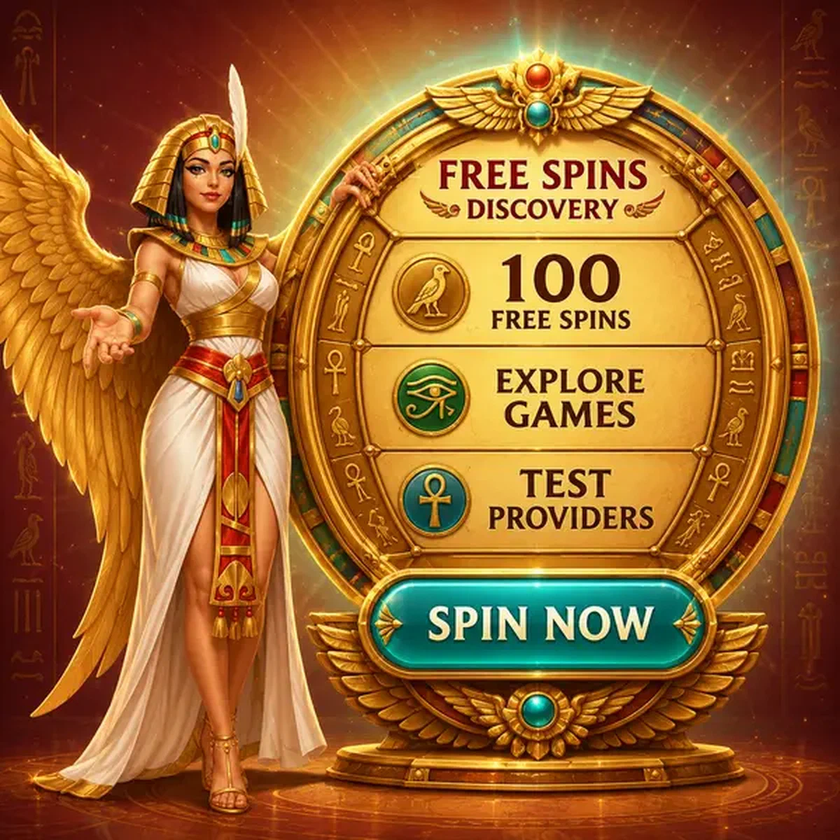 De Queen of Feasts presenteert free spins wiel in Amun Ra Casino spelhal
